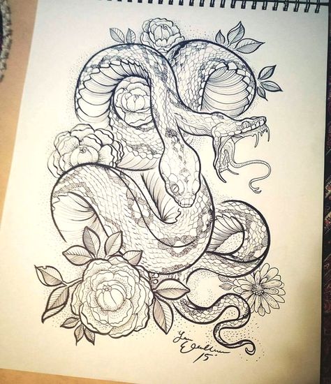 Lion Tattoo Arm, 2 Headed Snake, Arte Hippy, Tier Tattoo, Snake Drawing, Kunst Tattoos, Snake Tattoo Design, Medusa Tattoo, Snake Art