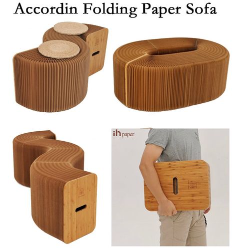 Collapsible Furniture, Trendy Sofas, Latest Sofa Designs, Diy Furniture Cheap, Furniture Design Sketches, Foldable Furniture, Paper Furniture, Folding Paper, Foldable Chairs