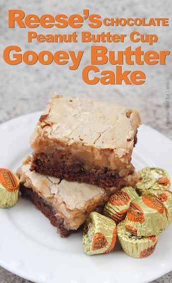 What's Cooking: Chocolate Peanut Butter Gooey Butter Cake Dairy Free Chocolate Mousse, Ooey Gooey Cake, Cake Peanut Butter, Ooey Gooey Butter Cake, Reese's Chocolate, Gooey Cake, Gooey Butter, Gooey Butter Cake, Chocolate Peanut Butter Cups