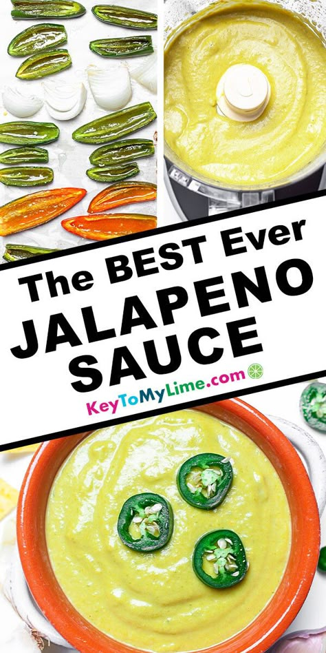 Roasted Jalapeno Sauce, Jalapeno Sauce Recipe, Roasted Jalapenos, Christmas Recipes Dinner Main Courses, Creamy Jalapeno Sauce, Tempting Food, Appetizing Food, Southwest Recipes, Asian Vegetarian Recipes