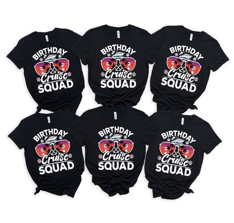 "Birthday Cruise Squad Shirt, Awesome Shirt For Birthday Cruise Squad, Cruise Shirt, Family Cruise Shirt, Cruise Squad Shirt, Birthday Cruise * Processing time is 1 business day (there may be exceptions during holiday seasons). Delivery time is based on your shipping type selection and location. Please check the estimated delivery times at checkout and upgrade the shipping at checkout if you need it sooner. * All items are made-to-order. Because of the nature of these items, unless they arrive damaged or defective, we cannot accept return or exchange. * Please review the all size charts displayed in the product images.  * Please note that the sizing chart includes the measurements of one side of the shirt, not the circumference.  * Sizing might differ 1\" (+-) from brand to brand. We recom 50th Birthday Cruise Shirts, Cruise Birthday Shirts, Birthday Cruise Shirts, Family Cruise Shirts, Squad Shirt, Cruise Shirt, Family Cruise, 50th Birthday, Family Shirts