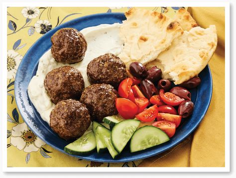 Greek-Style Meatball Plate — The Pioneer Woman Pioneer Woman Mediterranean Meatballs, Mediterranean Meatballs, Pioneer Woman Ree Drummond, Greek Meatballs, Eat Beef, Pioneer Woman Recipes, Ree Drummond, Greek Style, Pioneer Woman