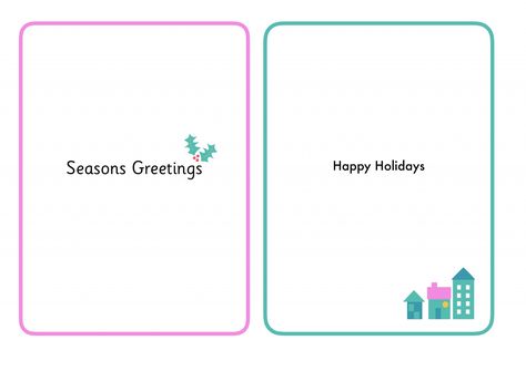 Christmas Card Inserts Printable, Christmas Card Inserts, Small Images, Print Christmas Card, Homemade Christmas Cards, Free Teaching Resources, Christmas Happy, Printable Image, Learning Through Play