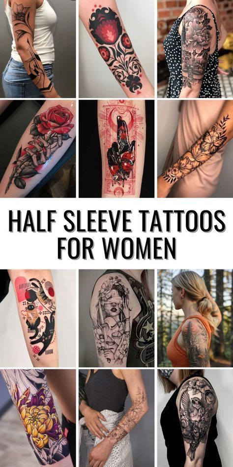 Woman’s Arm Tattoos, Unique Half Sleeve Tattoos For Women Meaningful, Half Sleeve Tattoos For Women Upper Arm Meaningful, Unique Tattoos For Women Meaningful, Arm Tattoo Inspiration, Half Sleeve Tattoos For Women, Unique Forearm Tattoos, Upper Arm Tattoo, Unique Half Sleeve Tattoos