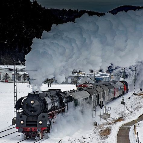 Hogwarts Christmas, Hogwarts Aesthetic, I Love Winter, Winter Love, Winter Scenery, Steam Trains, Winter Aesthetic, Train Rides, Pine Trees