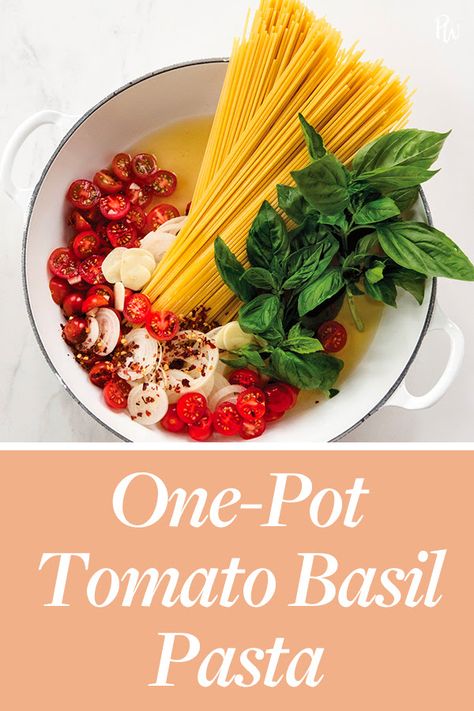 One Pot Basil Pasta, One Pot Tomato Basil Pasta, Dinner Italian, Pasta Easy, Dinner Pasta, Cooking Pasta, Recipe Italian, Tomato Basil Pasta, Recipe Pasta