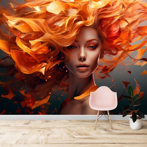 Beautiful Woman 3D Wallpaper Mural, Colorful Leafs for Hair Salon Face Decor and Beauty Wall Art Printables, Beauty Parlour Wallpaper Decals - Etsy Turkey Beauty Parlour Wallpaper, Wallpaper Beauty Salon, Parlour Wallpaper, Mural Colorful, Beauty Wall Art, Face Decor, Wallpaper Decals, 3d Wallpaper Mural, Wall Art Printables