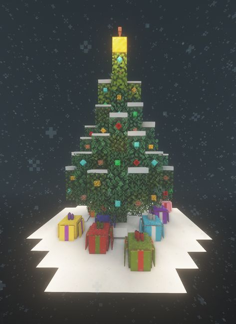 Minecraft Xmas House, Minecraft House Christmas, Minecraft Holiday House, Mincraft Idea Houses Christmas, Christmas In Minecraft, Holiday Minecraft Builds, Minecraft Present Build, Christmas Banners Minecraft, Minecraft Xmas Builds