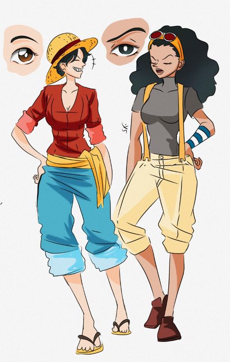 Luffy Genderbend | One Piece Genderbend Usopp Genderbend, One Piece Costume Ideas, One Piece Gender Swap, One Piece Outfits Anime, Luffy Female Cosplay, Female Usopp, Luffy Cosplay Female, Fem Usopp, Genderbend One Piece