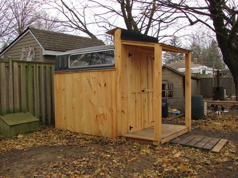 Used an old truck topper to build a shed. Truck Topper Ideas, Truck Topper, Playhouse With Slide, Truck Toppers, Recycling Station, Build A Shed, Playhouse Plans, Custom Sheds, Homestead Ideas