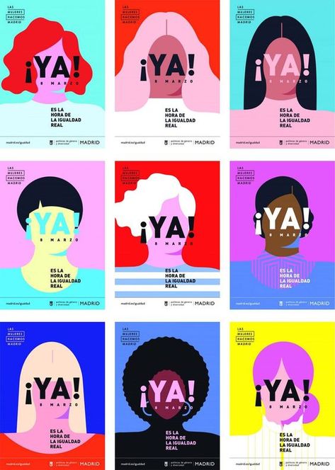 Women's Day Campaign, Poster Grafico, Design Campaign, Madrid City, Campaign Ideas, 타이포그래피 포스터 디자인, Campaign Posters, Women Poster, 카드 디자인