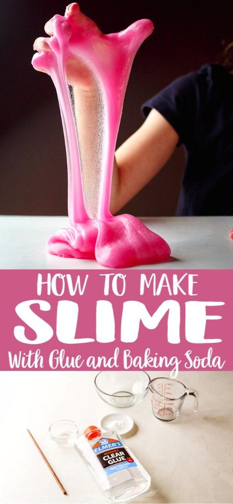 Crafts With Baking Soda, Soap Slime Recipes, Baking Soda Crafts, How To Make Slime With Baking Soda, Baking Soda Slime Recipe, Slime Recipe With Glue, How To Make Slime For Kids, Pokemon Camp, Slime With Glue