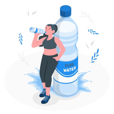 Hydrate Illustration, Drinking Water Illustration, Water Bottle Illustration, Drinking Illustration, Boosting Immune System Naturally, Drink Illustration, Animated Stories, Create A Story, Bottle Of Water