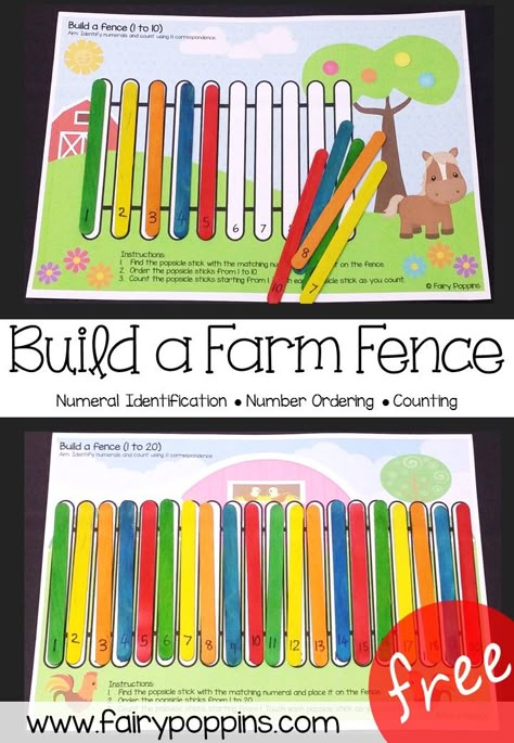 Farm Unit For First Grade, Number Ordering, Numbers Up To 20, Farm Math, Farm Activities Preschool, Preschool Farm, Classroom Table, Farm Theme Preschool, Theme Preschool