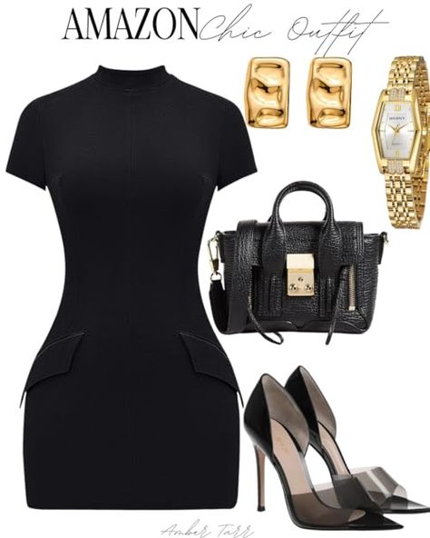 Amber Tarr's Amazon Page Amazon Looks Black Women, Classy Amazon Outfits, Church Outfit Black Women Fall, Black And Gold Outfit Casual, Amazon Outfits Black Women, Polyvore Outfits Classy, Classy Black Women, Amazon Outfits Women, Amazon Outfit Ideas