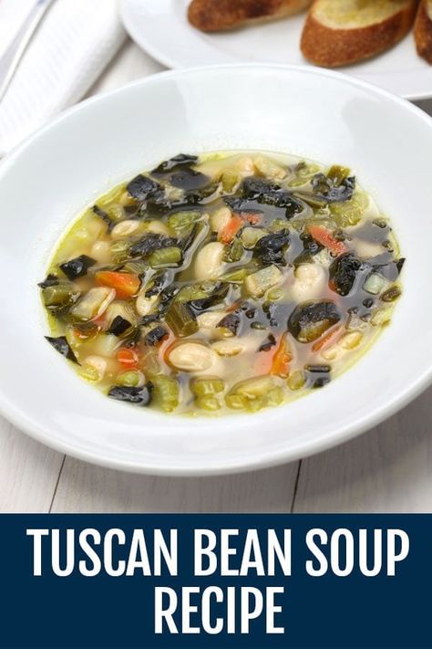 Authentic Tuscan Recipes Italy, Tuscan Recipes Authentic, Italian Apps, Holistic Eating, Bean Soups, Winter Pasta, Italian Soup Recipes, Tuscan Bean Soup, Dessert Soup