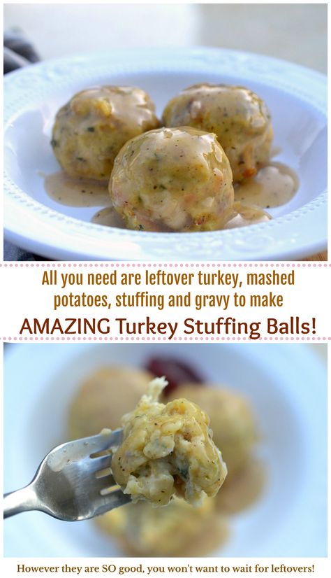 Stuffing Turkey, Turkey Potato, Leftover Stuffing, Stuffing Balls, Potato Balls, Thanksgiving Leftover Recipes, Stuffed Potato Balls, Turkey Stuffing, Leftover Turkey Recipes