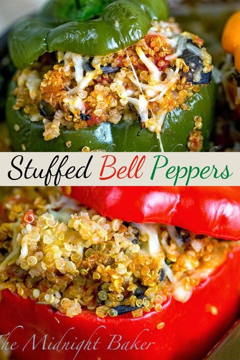 Quinoa Stuffed Bell Peppers with cheese is easy to make at home. Quinoa Stuffed Peppers, Bell Pepper Recipes, Pork Dinner, Best Comfort Food, Group Meals, Peppers Recipes, Quinoa, Stuffed Bell Peppers, Good Eats