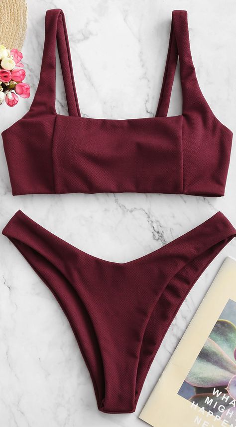 Bathing Suit Patterns, Plum Velvet, Beach Bunny Swimwear, Zaful Bikinis, Hot Top, Lapis Blue, Swimming Suit, Matching Swimwear, Cute Bathing Suits