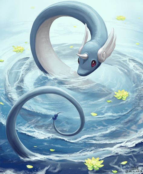 Dragonair by mcgmark Software Illustration, Dratini Pokemon, Illustration Meaning, Illustration Example, Pokemon Realistic, Illustration Software, Solgaleo Pokemon, Pokemon Mew, Pokemon Poster