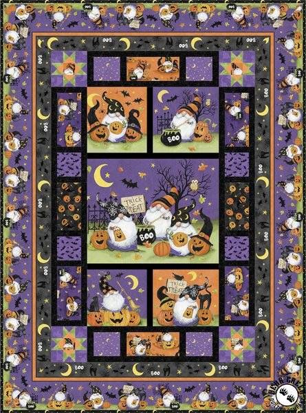 The Boo Crew Free Quilt Pattern Halloween Quilt Panels, Shark Quilt, Unicorn Quilt, Halloween Quilt Patterns, Panel Quilt Patterns, Charm Pack Quilts, Halloween Quilt, Halloween Idea, Halloween Gnome