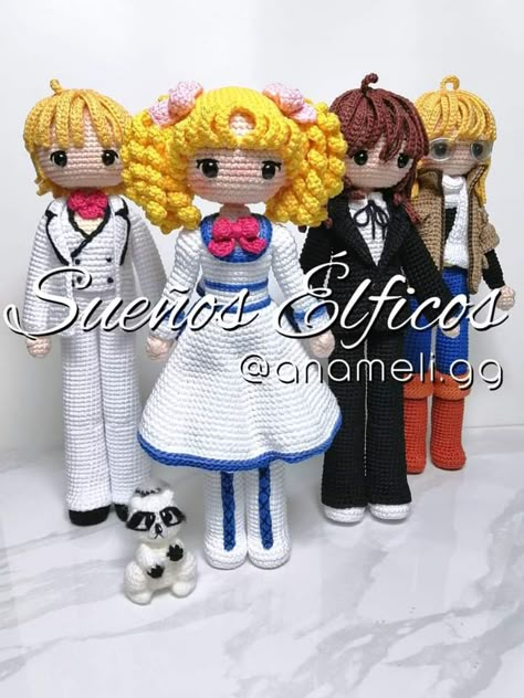 Candy Candy Amigurumi, Sailor Moon Jewelry, Crochet Doll Clothes Patterns, Anime Paper, Crochet Dolls Free Patterns, Crochet Wedding, Candy Candy, Crochet Doll Clothes, Manualidades Diy