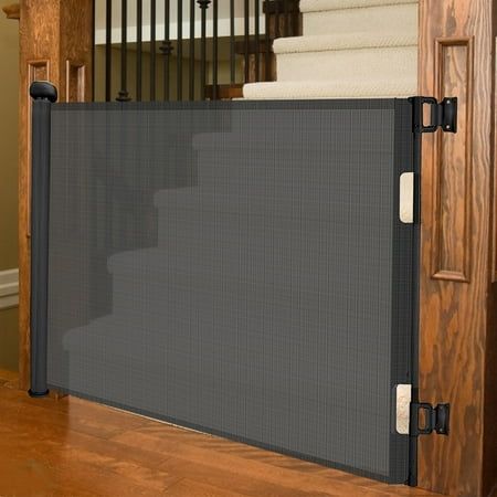 Product Description: Name: stusgo Retractable Safety Gate for Baby Dog Color: black/ white/ grey Size: 33"x55"/ 33"x77" Material: Soft Mesh Fetures: Our safety retractable doors can take care of your baby's safety and stop your baby from crawling into dangerous places when you are busy at work or cooking in the kitchen. At the same time, the retractable safety gate can also be used as a dog barrier door, you can install it in places you don't want your dog to go, such as kitchen or bedroom doors Stair Gates Ideas, Outdoor Dog Gates Ideas, Retractable Gate Outdoor, Stair Gate Ideas, Dog Gates Indoor, Baby Gates For Stairs, Stair Gates, Retractable Dog Gate, Retractable Doors