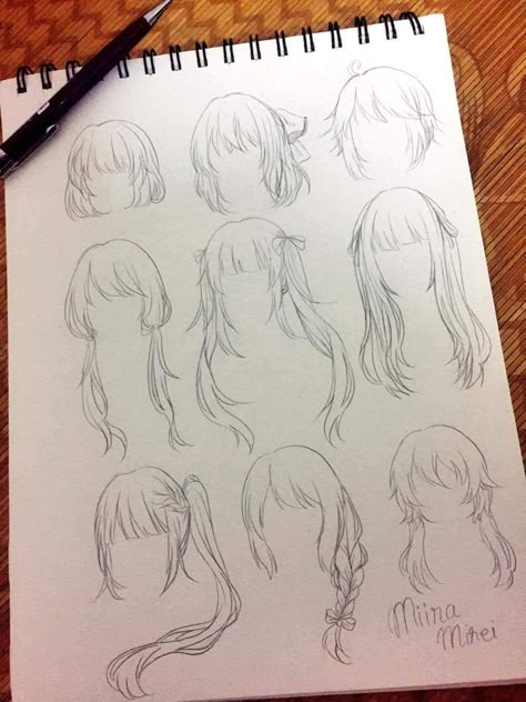 Vẽ tóc How To Sketch Hair, Bahasa Jepun, Some Drawings, Drawing Hair Tutorial, Manga Hair, Hair Sketch, 캐릭터 드로잉, Easy Drawings Sketches, Dessin Adorable