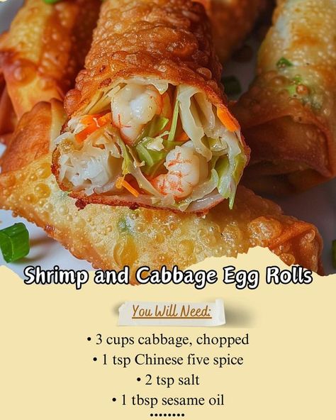 Shrimp Egg Roll Recipes, Cabbage Egg Rolls, Best Cabbage Rolls Recipe, Cabbage Egg, Homemade Egg Rolls, Homemade Chinese Food, Grandma's Recipes, Wonton Recipes, Cabbage Rolls Recipe