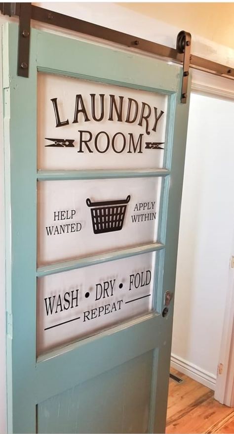 Laundry Room Doors Rustic, Laundry Room With Mop Sink, Unique Laundry Room Doors, Blue Farmhouse Laundry Room, Shiplap And Wallpaper Laundry Room, Low Budget Laundry Room Makeover, Southern Laundry Room, Farm Style Laundry Room, Lake House Laundry Room Ideas