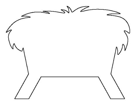 Manger pattern. Use the printable outline for crafts, creating stencils, scrapbooking, and more. Free PDF template to download and print at http://patternuniverse.com/download/manger-pattern/ Manger Template Free Printable, Nativity Templates Free Printable, Life Size Nativity Scene Pattern, Simple Nativity Scene Pattern, Manger Crafts For Kids, Nativity Silhouette Printable, Manger Coloring Page, Nativity Clipart Black And White, Simple Woodworking Projects