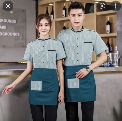 Waiter Outfit, Cook Clothes, Cafe Uniform, Waitress Uniform, Waiter Uniform, Food Chinese, Restaurant Uniforms, Hotel Uniform, Chef Jackets