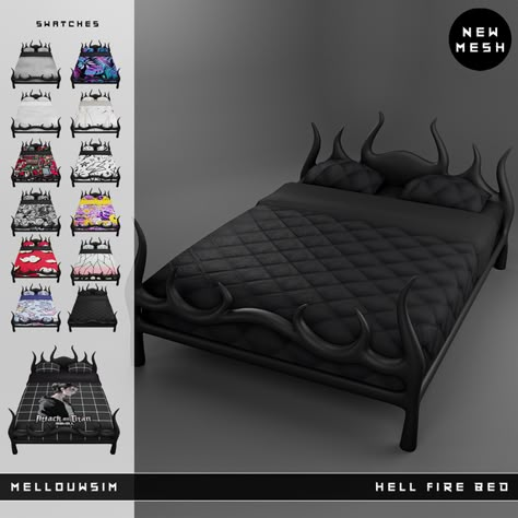 Emo Decor, Sims 4 Cc Goth, Sims 4 Build Mode, Sims 4 Custom Content Patreon, Sims 4 Beds, Royal Bedroom, Sims 4 Decor, Sims Furniture, Sims Packs