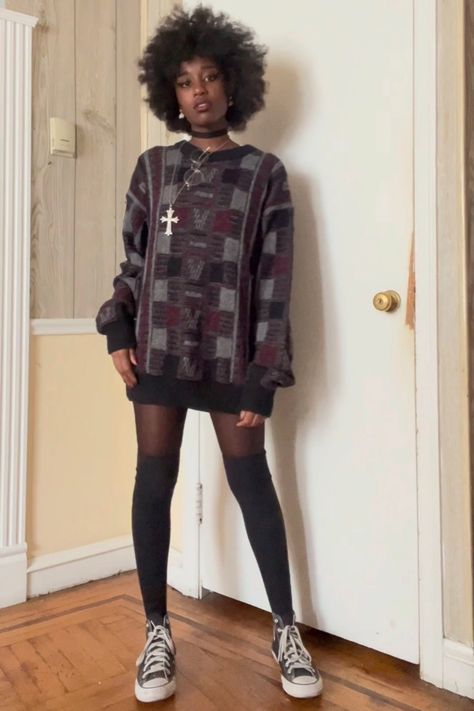 #womensgrungefashion #womensgrungeclothes #skatergirloutfit #skateroutfit #fairygrungeoutfit #vansstyle #punkfashion #gothicstyle #middleschooloutfit #highschooloutfit All Black Converse Outfit, Fall Comfy Outfits, Regular Outfits, Black Tights Outfit, Mesh Tights, Forever 21 Outfits, Nerdy Outfits, Skater Outfits, Grunge Fashion Soft