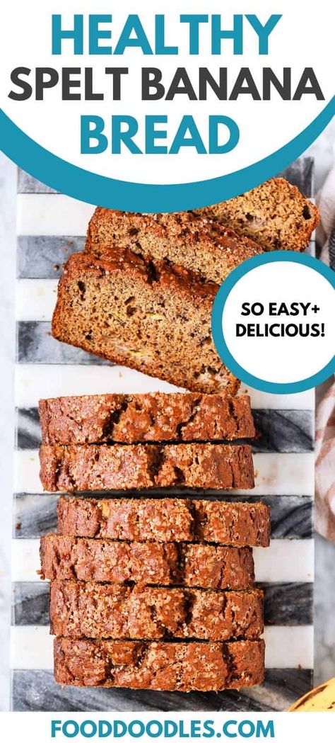 Spelt Banana Bread (dairy-free) Banana Spelt Bread, Spelt Flower Recipes, Alkaline Banana Bread, Fresh Milled Flour Banana Bread, Spelt Flour Banana Bread, Blw Breakfast, Spelt Cake, Healthy Bread Recipe, Spelt Banana Bread