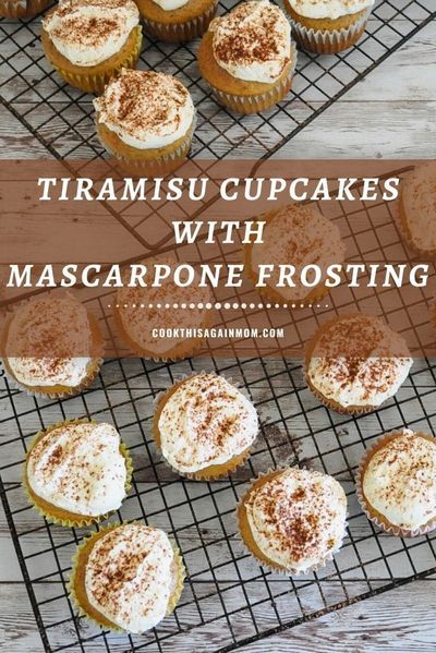 Simple Tiramisu Cupcakes with Mascarpone Frosting. Yummy coffee cupcakes with a fluffy and creamy frosting. The best part... they are so easy to make.   #coffeecupcakes #tiramisu #mascarpone Cupcakes With Mascarpone Frosting, Easy Tiramisu Cupcakes, Coffee Mascarpone Frosting, Tiramisu Cupcakes Recipe, Tiramisu Frosting, Simple Tiramisu, Mascarpone Cupcakes, Marscapone Frosting, Tiramisu Mascarpone