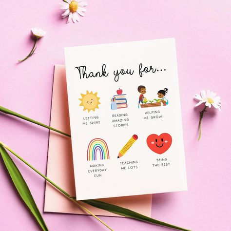 ✨ #teachersday #teachersgiftsideas Teacher Gift From Students, Card For Teacher, Fun Worksheets For Kids, Class Gifts, Card Gifts, Teacher Appreciation Cards, Teacher Cards, End Of School Year, Class Gift