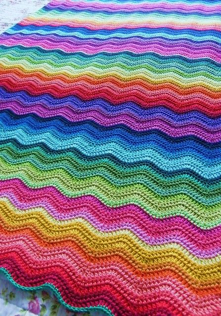 Uncinetto Zig Zag, Col Crochet, Crochet Ripple Blanket, Temperature Blanket, Crocheted Blanket, Crochet Afgans, Crochet Blanket Afghan, Crochet Blocks, Love Crochet