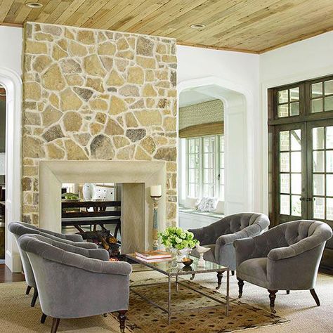 Retractable Glass Doors, Sleek Fireplace, Paint Tile, Two Sided Fireplace, Wooden Mantel, Double Sided Fireplace, Concrete Fireplace, Website Page, Fireplace Remodel