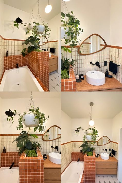 Our client asked us to integrate plants into the design, so we incorporated a planter in the center of the space that not only gives life to the space, but also helps to give privacy to the bathtub area. Bathtub Planter, The Space, Bath, Plants, Design