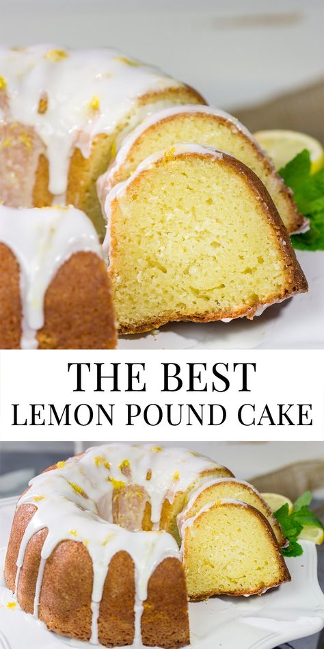 Lemon Pound Cake From Scratch, Best Lemon Pound Cake, Easy Lemon Pound Cake, Moist Lemon Pound Cake, Lemon Bundt Cake Recipe, Lemon Pound Cake Recipe, Cake Lemon, Sour Cream Pound Cake, Lemon Bundt Cake