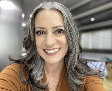 Embracing Gray Hair, Wigs Medium Length, Grey Wigs, Emily Prentiss, Paget Brewster, Hair For Women, Grey Hair, Over 60, Medium Length