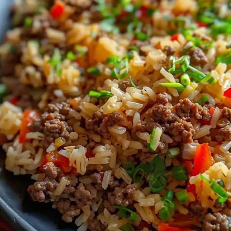 Dirty Rice with Ground Beef Recipe - Better Homebase Ground Beef Rice Tomato Recipes, Beef And Brown Rice Recipes, Ground Beef Dirty Rice, Wildrice Hotdish Ground Beef, Beef Rice Soup, Dirty Rice Recipe With Ground Beef, Ground Beef Rice Bowl, Dirty Rice With Ground Beef, Ground Beef With Rice