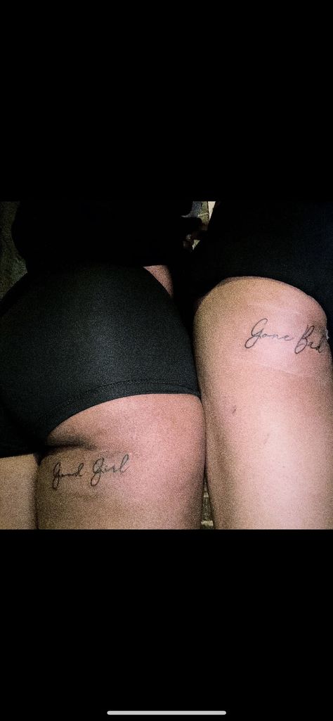 Tattoo Above Buttocks, Foot Tattoo Black Women, Back Tattoos Black Women, Under Buttcheek Tattoo Women, Tattoos Under Buttcheeks, Under Buttocks Tattoo, T N, Back Of Thigh Tattoo, Side Stomach Tattoos