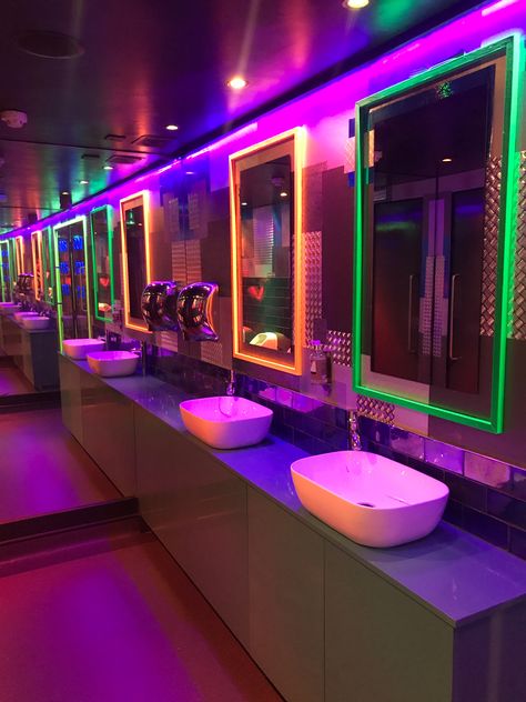 Led Aesthetic, Disco Bar, Arcade Bar, Karaoke Bar, Nightclub Design, Laser Tag, Neon Aesthetic, Bar Interior, Bar Design Restaurant