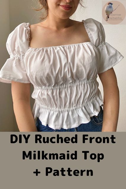 Sparrow Refashion ,Sewing , Thrift flip and refashion Blog o przeróbkach i szyciu ubrań diy Free Sewing Patterns For Women Tops, Puff Sleeve Top Pattern, How To Sew Clothes, Stylish Sewing Patterns, Sparrow Refashion, Milkmaid Blouse, Dress Making Tutorial, Bustier Pattern, Dress Sewing Patterns Free