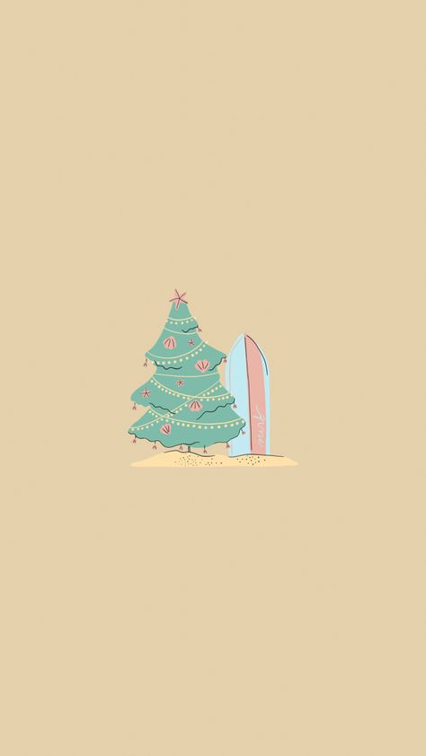 #aesthetic #wallpaper #christmas Ipad Wallpaper Aesthetic Holiday, Ocean Christmas Wallpaper, Beachy Christmas Wallpaper, Beach Christmas Wallpaper, Aussie Christmas Wallpaper, Summer Christmas Wallpaper, Surf Christmas, Aesthetic Wallpaper Christmas, Elf Is Back Ideas