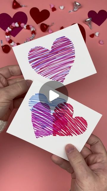 Timm Sevitz on Instagram Simple Paper Craft, Crayon Crafts, Scribble Art, Valentine Crafts For Kids, Kid Hacks, Heart Crafts, Crafts Hacks, Easy Paper Crafts, Valentine Day Crafts