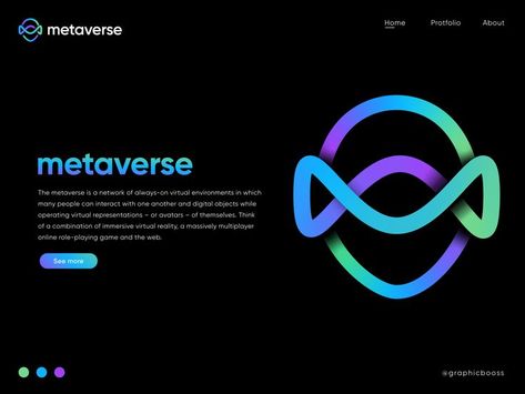 Metaverse Logo Design The metaverse is a network of always-on virtual environments in which many people can interact with one another and digital objects while operating virtual representations | or avatars | of themselves. Think of a combination of immersive virtual reality, a massively multiplayer online role-playing game and the web. This is Unused Logo Concept . if you need you can buy it just need to contact with me. -------- For Project Inquiry graphicbooss@gmail.com Metaverse Logo, Vr Logo, Virtual Reality Design, Future Logo, Innovative Logo, Colorful Logo Design, Medical Logo, Business Cards Creative, Logo Designer