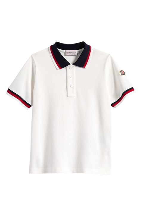 A tricolor palette, cockerel logo patch at one sleeve and sporty tipping distinguish this smart polo crafted just for kiddos from soft, breathable cotton. Button half placket 100% cotton Machine wash, dry flat Imported Kids' Designer Clothing Tricolor Palette, Designer Kids Clothes, Tri Color, Patch Logo, Designer Clothing